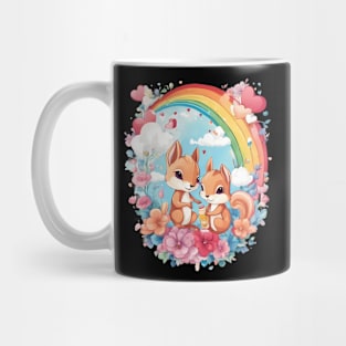 Rainbow Color Squirrel Mug